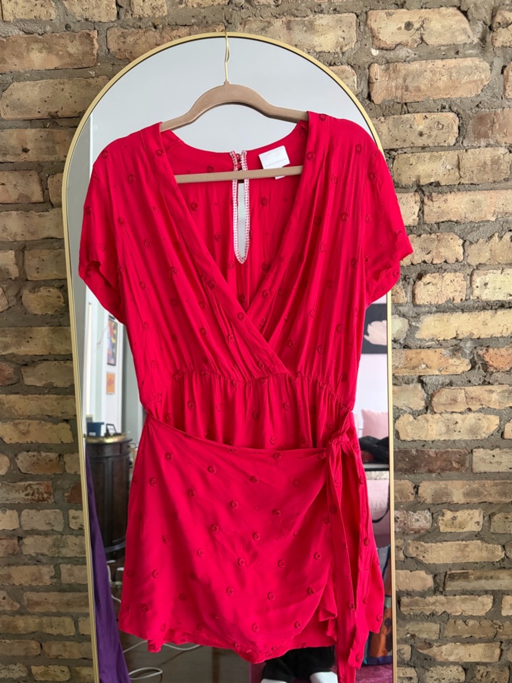 Anthropologie Ettwa Greenbrier Pink Wrap Romper - Picture 4 of 12